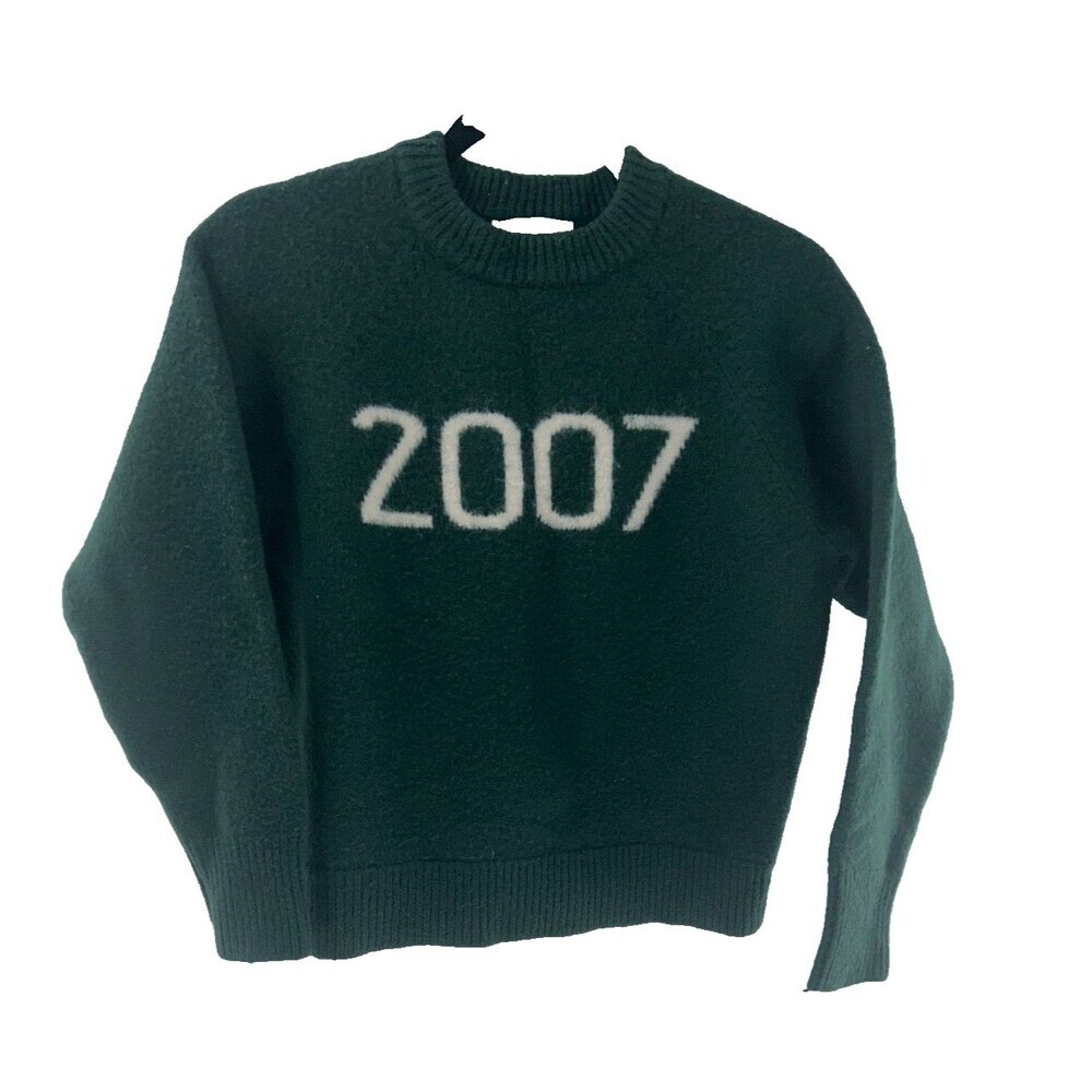 Women's Vintage Trail Heads Green Wool Crew Neck Sweater Size S